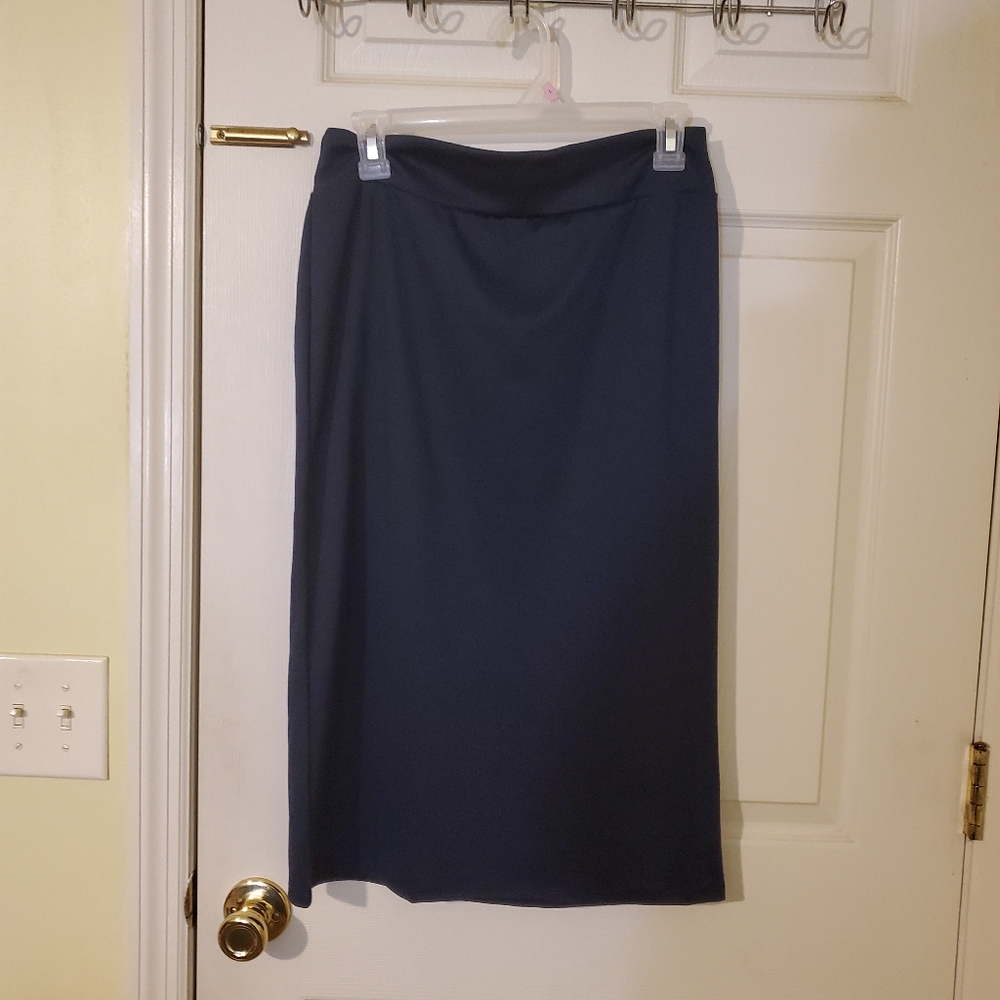 Navy blue pull on skirt